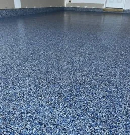 Garage flooring with coating